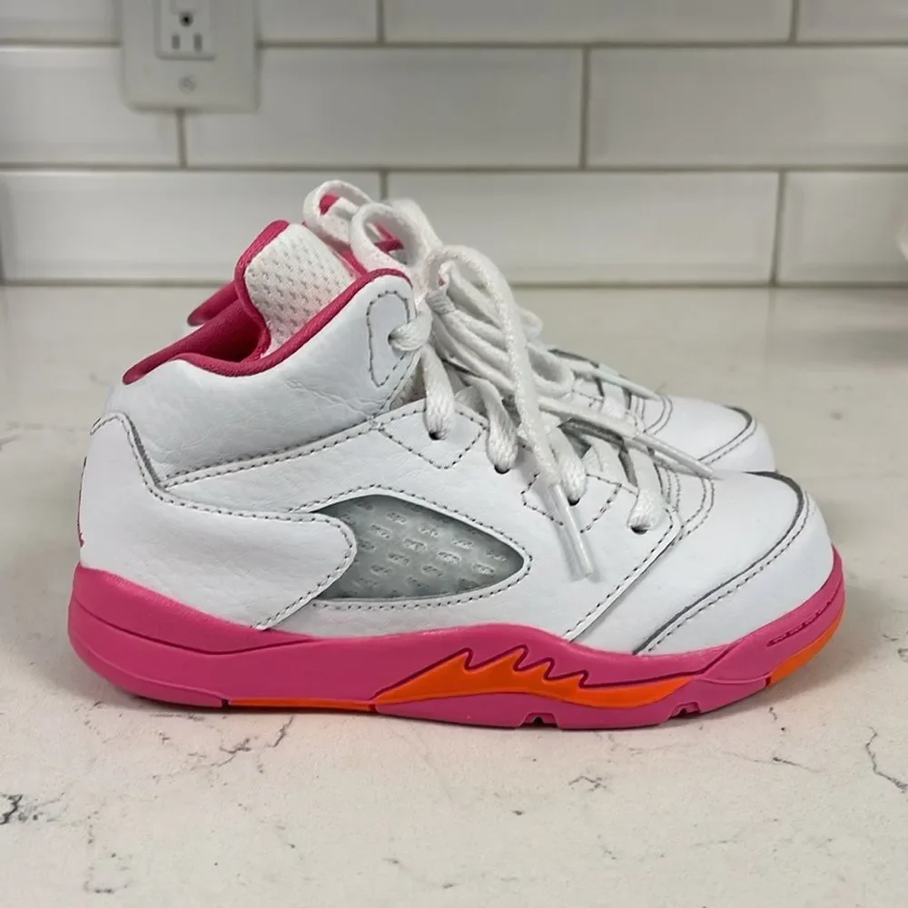 Nike Air Jordan 5 Retro (TD) 'Pinksicle' White Pink Kid’s Size 9C 725172-168